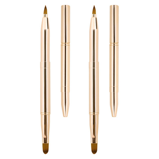 Picture of Unaone [2 Pack] Lip Brush for Lipstick, Retractable Lip Brushes, Dual-ended Makeup Brush for Lipstick Lip Gloss, Include Lid