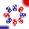 Picture of 24Pcs 4th of July Press on Nails Short Independence Day Fake Nails Square Shape Five-pointed Star False Nails Glossy Full Cover Cute Artificial Nails American Independence Day Manicure Decor for Women