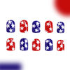 Picture of 24Pcs 4th of July Press on Nails Short Independence Day Fake Nails Square Shape Five-pointed Star False Nails Glossy Full Cover Cute Artificial Nails American Independence Day Manicure Decor for Women