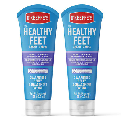 Picture of O'Keeffe's for Healthy Feet Night Treatment Foot Cream, Guaranteed Relief for Extremely Dry, Cracked Feet, Visible Results in 1 Night, 7.0 Ounce Tube, (Pack of 2)