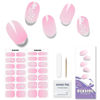 Picture of DUKASOU Semi Cured Gel Nail Strips, 28pcs Real Nail Polish Art Stickers/Wraps Need UV Light, Includes Prep Pads, Nail File & Wood Stick, Sticker Nails for Women Girls Kids DIY（Gradient Pink