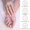 Picture of DUKASOU Semi Cured Gel Nail Strips, 28pcs Real Nail Polish Art Stickers/Wraps Need UV Light, Includes Prep Pads, Nail File & Wood Stick, Sticker Nails for Women Girls Kids DIY（Gradient Pink