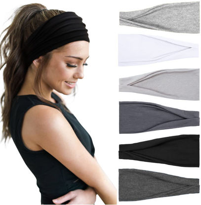 Picture of Huachi Wide Non-Slip Headbands - Workout Yoga Hair Accessories for Women
