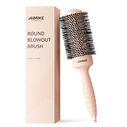 Picture of AIMIKE Round Brush for Blow Out, Medium Round Hair Brush w/Nano Ion Thermal Ceramic Tech, Professional Round Brush for Blow Drying & Styling, Maximum Volume and Shine, Barrel 1.7 inch