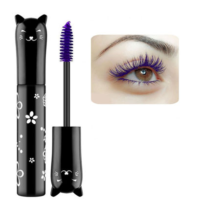 Picture of LGSZGDCN Purple Lashes Extensions mascara Eyes Makeup eyelash serum coloured Mascara Waterproof Fast Dry Eyelashes Curling Lengthening Party Stage Use