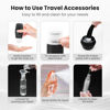 Picture of Ruinovate 17 Pack Travel Bottles for Toiletries, TSA Approved Travel Size Toiletries Bottles, Leak Proof Travel Size Containers, Travel Essentials for Body Wash, Shampoo, Lotion & Conditioner Black