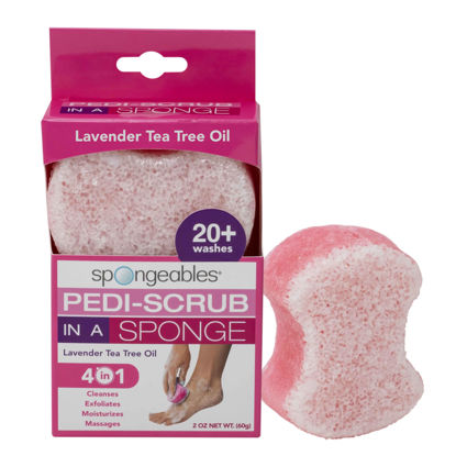 Picture of Spongables Pedi Scrub Foot Exfoliating 20+ Wash Sponge, Lavender, 1 Count