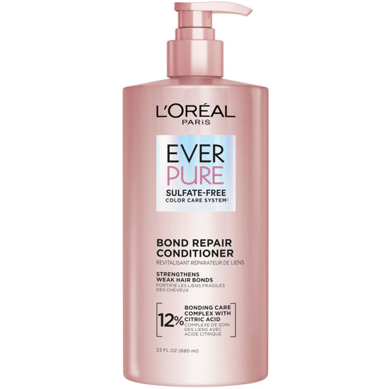 Picture of L'Oreal Paris Bond Repair Sulfate Free Conditioner for Damaged Hair, Strengthening Hair Care with Citric Acid, Repairs Weak Hair Bonds, EverPure, 23 Fl Oz