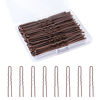 Picture of U Shaped Hair Pins, 100PCS 2.4inch Bun Hair Pins for Women Kids Girls Hairdressing Salon with Storage Box, for All Hair Types - Brown