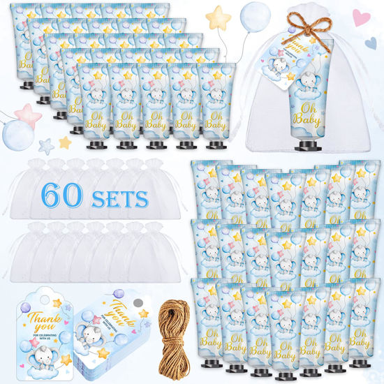 Picture of 60 Sets Baby Shower Hand Cream, Boy Baby Shower Party Favors Gifts for Guests Bridal Shower, Wedding Hand Cream Gifts,Travel Size Hand Lotion Bulk for Wedding, Baby Shower Thank You Gifts (Elephant)