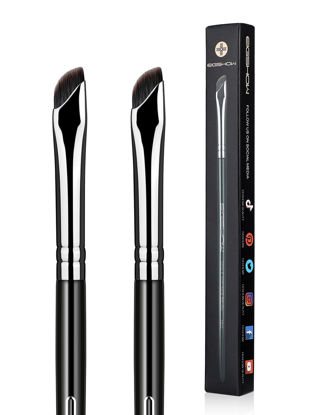 Picture of EIGSHOW Eyeliner Brush Gel Eye Liner Makeup Brushes for Precise Eyeliner Eyebrow Eyelid Ultra Thin with Curved Bristle Makeup Brush(2 Pieces)