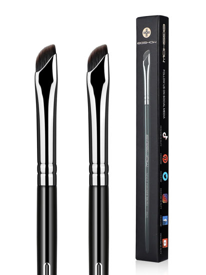 Picture of EIGSHOW Eyeliner Brush Gel Eye Liner Makeup Brushes for Precise Eyeliner Eyebrow Eyelid Ultra Thin with Curved Bristle Makeup Brush(2 Pieces)