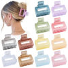Picture of Sisiaipu 2 Inch Medium Hair Claw Clips 12 Pcs Square Hair Clips for Thin Hair Matte Nonslip Acrylic Banana Jaw Clips Bulk Hair Accessories for women and Girls- Ice Cream
