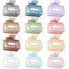 Picture of Sisiaipu 2 Inch Medium Hair Claw Clips 12 Pcs Square Hair Clips for Thin Hair Matte Nonslip Acrylic Banana Jaw Clips Bulk Hair Accessories for women and Girls- Ice Cream