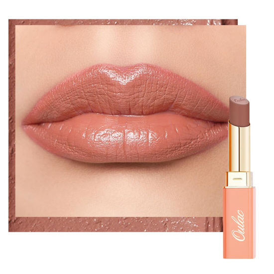 Picture of Oulac Cream Lipsticks for Women, Nude Long Lasting Hydrating Lipstick, Full Coverage Lip Color, Moisturizing, Satin Finish, Creamy, Infused with Hyaluronic Acid, Vegan, Gluten Free SG04 Be Mine
