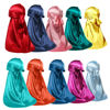 Picture of ForceWave 10 Pieces Silky Durags Long Tail for Women Men Satin Durag 360 Wave，Dorag, 10 Pieces