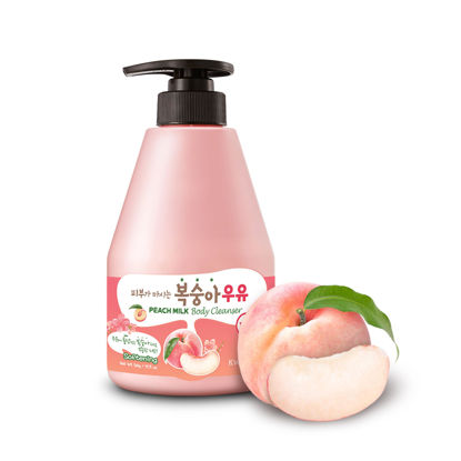 Picture of WELCOS KWAILNARA Peach Milk Body Wash - Korean Body Wash with Peach Extract for Clear and Bright Skin 560 g / 19.75 oz.