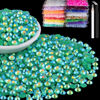 Picture of 15000pcs 2mm Resin Rhinestones Bulk, Dark Green AB Flatback Round Jelly Rhinestones Bedazzling Non Hotfix Crystal Gems Large Quantity Wholesale for DIY Crafts Clothes Tumblers Face Makeup Manicure
