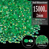 Picture of 15000pcs 2mm Resin Rhinestones Bulk, Dark Green AB Flatback Round Jelly Rhinestones Bedazzling Non Hotfix Crystal Gems Large Quantity Wholesale for DIY Crafts Clothes Tumblers Face Makeup Manicure