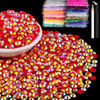 Picture of 15000pcs 2mm Resin Rhinestones Bulk, Red AB Flatback Round Jelly Rhinestones Bedazzling Non Hotfix Crystal Gems Large Quantity Wholesale for DIY Crafts Clothes Bottles Tumblers Face Makeup Manicure