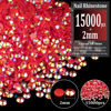 Picture of 15000pcs 2mm Resin Rhinestones Bulk, Red AB Flatback Round Jelly Rhinestones Bedazzling Non Hotfix Crystal Gems Large Quantity Wholesale for DIY Crafts Clothes Bottles Tumblers Face Makeup Manicure