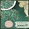 Picture of 5000PCS 3mm Resin Rhinestones in Bulk (Dark Green), Bedazzling Flatback Crystals for Crafts DIY Nail Decoration, Gems Charms for Tumbler Shoes Clothing Fabric with Pickup Pen and Tweezers