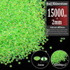 Picture of 15000pcs 2mm Resin Rhinestones Bulk, Fluorescent Green AB Flatback Round Jelly Rhinestones Non Hotfix Crystal Gems Large Quantity Wholesale for DIY Crafts Clothes Face Makeup Manicure