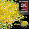 Picture of 2000pcs 6mm Resin Rhinestones Bulk, Transparent Lemon Yellow AB Flatback Round Jelly Rhinestones Non Hotfix Crystal Gems Large Quantity Wholesale for DIY Crafts Clothes Bottles Face Makeup Manicure