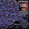 Picture of 15000pcs 2mm Resin Rhinestones Bulk, Purplish Black AB Flatback Round Jelly Rhinestones Non Hotfix Crystal Gems Large Quantity Wholesale for DIY Crafts Clothes Bottles Face Makeup Manicure