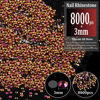 Picture of 8000pcs 3mm Resin Rhinestones Bulk, Gold Rose AB Flatback Round Jelly Rhinestones Non Hotfix Crystal Gems Large Quantity Wholesale for DIY Crafts Clothes Bottles Face Makeup Manicure