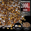Picture of 2000pcs 6mm Resin Rhinestones Bulk, Mineral Gold Flatback Round Jelly Rhinestones Bedazzling Non Hotfix Crystal Gems Large Quantity Wholesale for DIY Crafts Clothes Tumblers Face Makeup Manicure