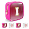Picture of Personalized Initial Letter Clear Preppy Makeup Bag,Mini Nylon Chenille Letter Cosmetic Bag Cute Zipper Pouch Coin Purse for Teen Girls,Portable TSA Approved Travel Essentials Bag Gift for Women,I