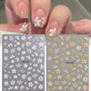 Picture of Flowers Nail Art Stickers Nail Decals Self-Adhesive Colorful Flowers Nail Accessories Flower Nail Art Design Nail Supplies for Women Girls Spring Summer Acrylic Nail Decoration Charms 6 Sheets