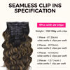 Picture of Lashey Seamless Clip in Hair Extensions Human Hair 130g 9pcs 18 Inch Body Wave Natural Black Mixed Chestnut Brown Clip in Hair Extensions for Women