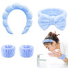 Picture of TLUXX 4-Piece Spa Headband & Wristband Set， Reusable Makeup & Skincare Accessories for Face Washing, Preventing Liquid Overflow - Ideal for Women & Girls