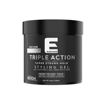 Picture of E Elegance Moon Fragrance Triple Action Hair Gel for Men And Women - Super Strong Hold, Extreme Volume, And Long Lasting Shine - Flake Free And Refreshing Fragrance - All Hair Types, 16.9 oz