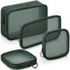 Picture of Weewooday 4 Pcs Mesh Makeup Bag Mesh Cosmetic Bag Travel Toiletry Bag Pouch with Zipper Mini Portable Makeup Cosmetic Travel Toiletry Purse Bag for Daily Accessories (Olive Green,Small, Large, Medium)