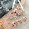 Picture of French Tip Fake Nails Fall Press on Nails Short Square Autumn Leaf Glue on Nails Maple Leaves Full Cover False Nails with Thanksgiving Nails Design Stick on Nails for Women Girls Fall Manicure 24Pcs