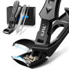 Picture of Toenail Clippers for Seniors Thick Toenails, Upgrade Angled Nail Clipper for Seniors, Toe Nail Clippers for Men with Wide Jaw Opening, Sharp Heavy Duty Fingernail Clipper Cutter with Catcher