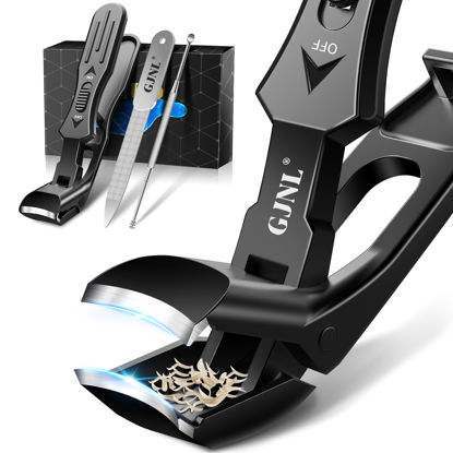 Picture of Toenail Clippers for Seniors Thick Toenails, Upgrade Angled Nail Clipper for Seniors, Toe Nail Clippers for Men with Wide Jaw Opening, Sharp Heavy Duty Fingernail Clipper Cutter with Catcher
