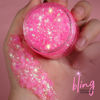Picture of Teenitor Face Glitter, Pink Body Glitter Gel, Hair Glitter Gel, 80g/2.8oz Rave Glitter, Holographic Glitter for Face and Body