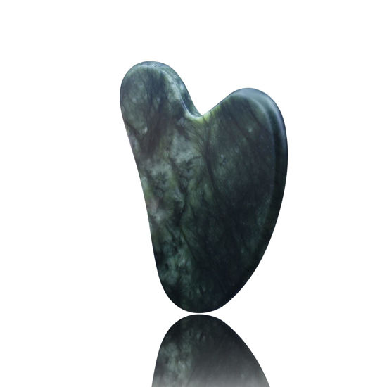 Picture of OXT Gua Sha, Premium Gua Sha Facial Tools, Guasha Tool for Face Upgraded, Guasha Natural Jade Stone (Dark Green)