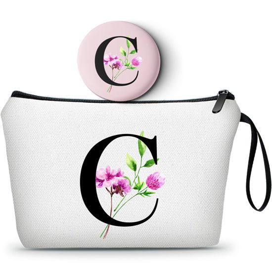 Picture of Gifts for Women Birthday Unique, Makeup Bag with Mirror, Maid of Honor Gifts, Small Cosmetic Bag, Sister Birthday Gifts from Sister, Gifts for Bride, Encouragement Gifts for Women,Christmas Gifts,C