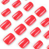 Picture of Square Fake Nails Short Press On Nails Red Nails Press Ons Acrylic False Nails With Artificial Glossy Designs Full Cover Glue On Nails Short Stick On Nails For Women Girls 24Pcs