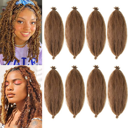 Picture of 12 Inch Pre-Separated Springy Afro Twist Hair 8 Packs Black Pre-Fluffy Natural Curls are Perfect for Marley Crochet Hair Suitable for Black Women (30#, 12 Inch (Pack of 8))