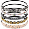 Picture of Teenitor 5pcs Rhinestone Beaded Headbands, No Slip Jeweled Head Wraps Women Girls Hair Headbands