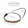 Picture of Teenitor 5pcs Rhinestone Beaded Headbands, No Slip Jeweled Head Wraps Women Girls Hair Headbands
