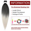 Picture of Pre-stretched Braiding Hair 20" 8 Packs Easy Braids Hot Water Setting Synthetic Fiber Crochet Braiding Hair Ombre Black to Gray (20inch,#1B/Silver)