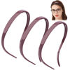 Picture of TOBATOBA Flex No Pressure Headbands, Headbands for Glasses Wearers, Sunglasses Headband No Headache Headband Comfortable Headbands, Plastic Headbands with Teeth, Non Slip for Women Girls 3Pcs