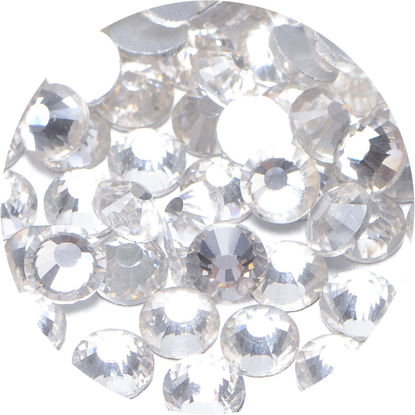 Picture of NCB 3000pcs Flatback Round Glass Nail Art Rhinestones Crystal for DIY Making Accessories Shoes, Clothes, Face Art, Bags, Manicure (Crystal, SS6 3000pcs)
